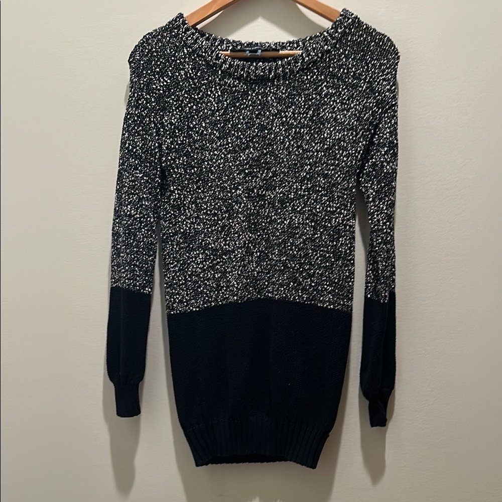French Connection Black and White Crew Neck Sweater